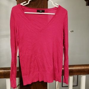 Bright pink v neck sweater
